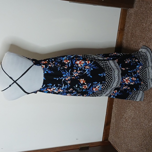 Jealous Tomato blue floral print high low maxi dress size small - Picture 6 of 15